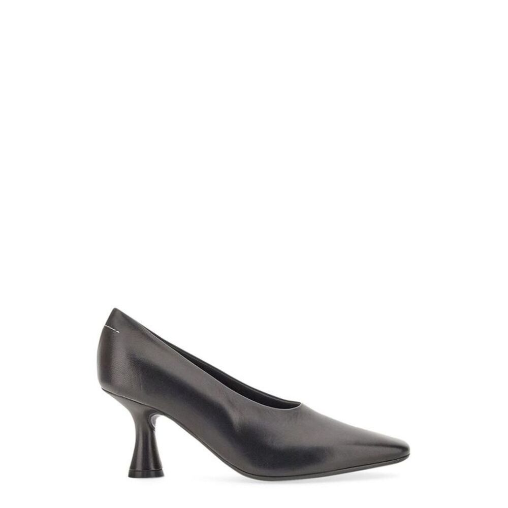 MM6 MAISON MARGIELA Sculptural Heel Leather Pumps Women BLACK
